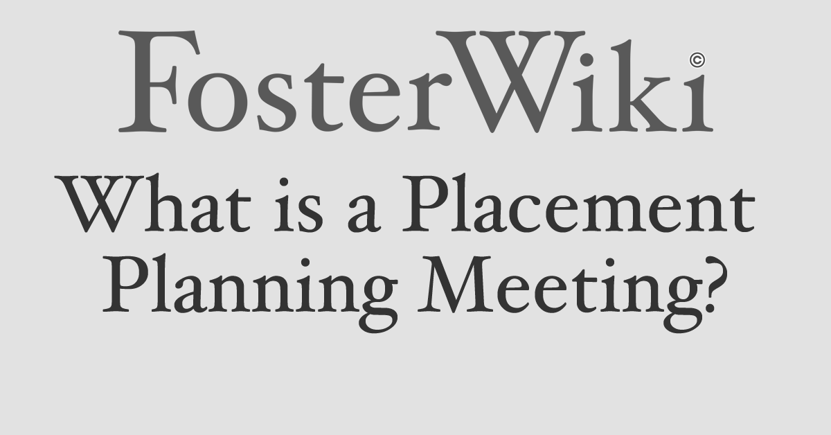 Who Chairs A Placement Planning Meeting